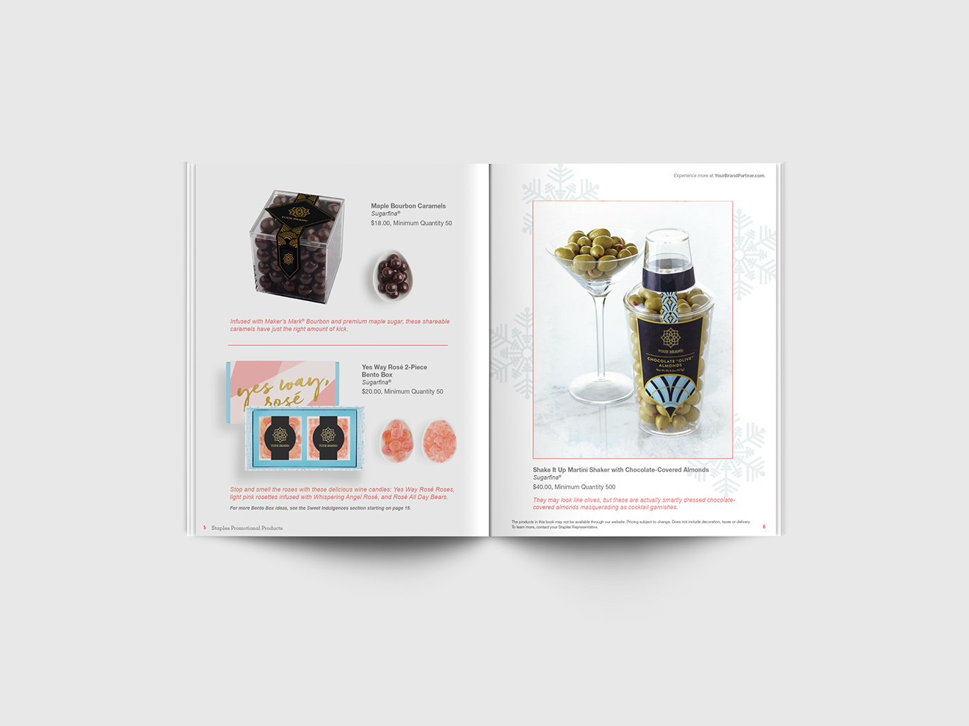 book editorial spreads Holiday season magazine Food  Staples staples promotional products Candy