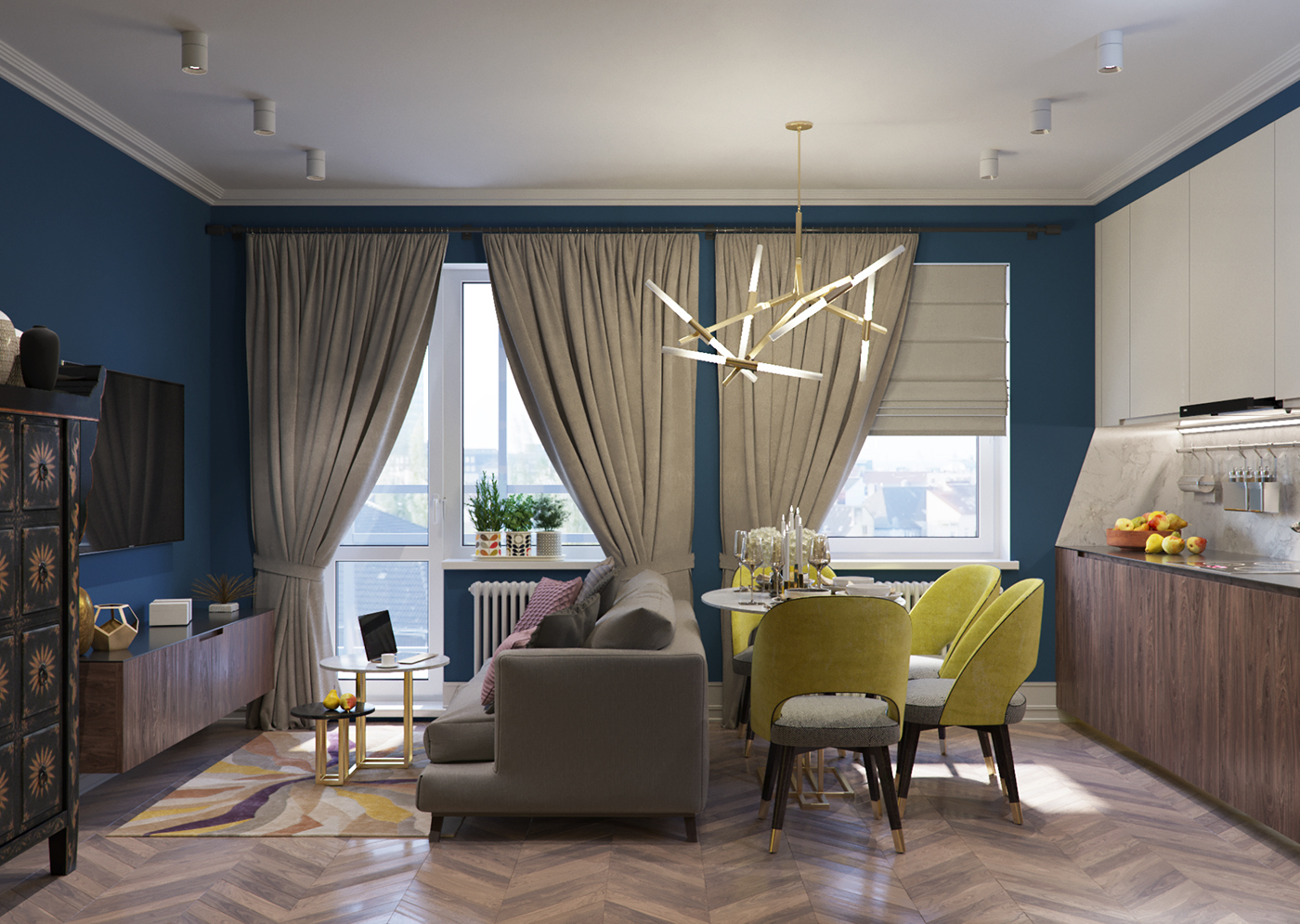 corona coronarenderer livingroom apartment