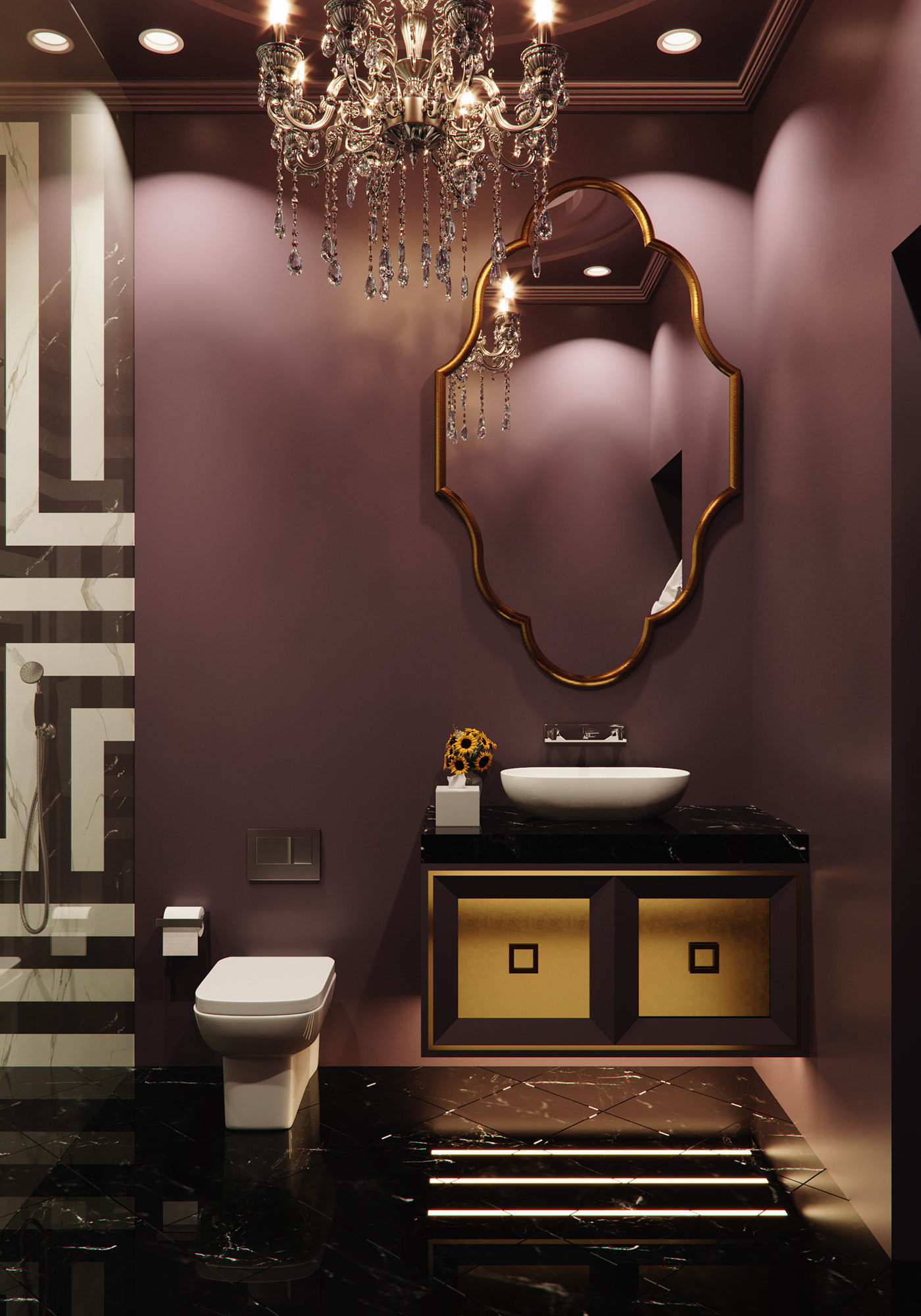 architecture archviz bathroom design Interior interior design  modern toilet visualization washroom