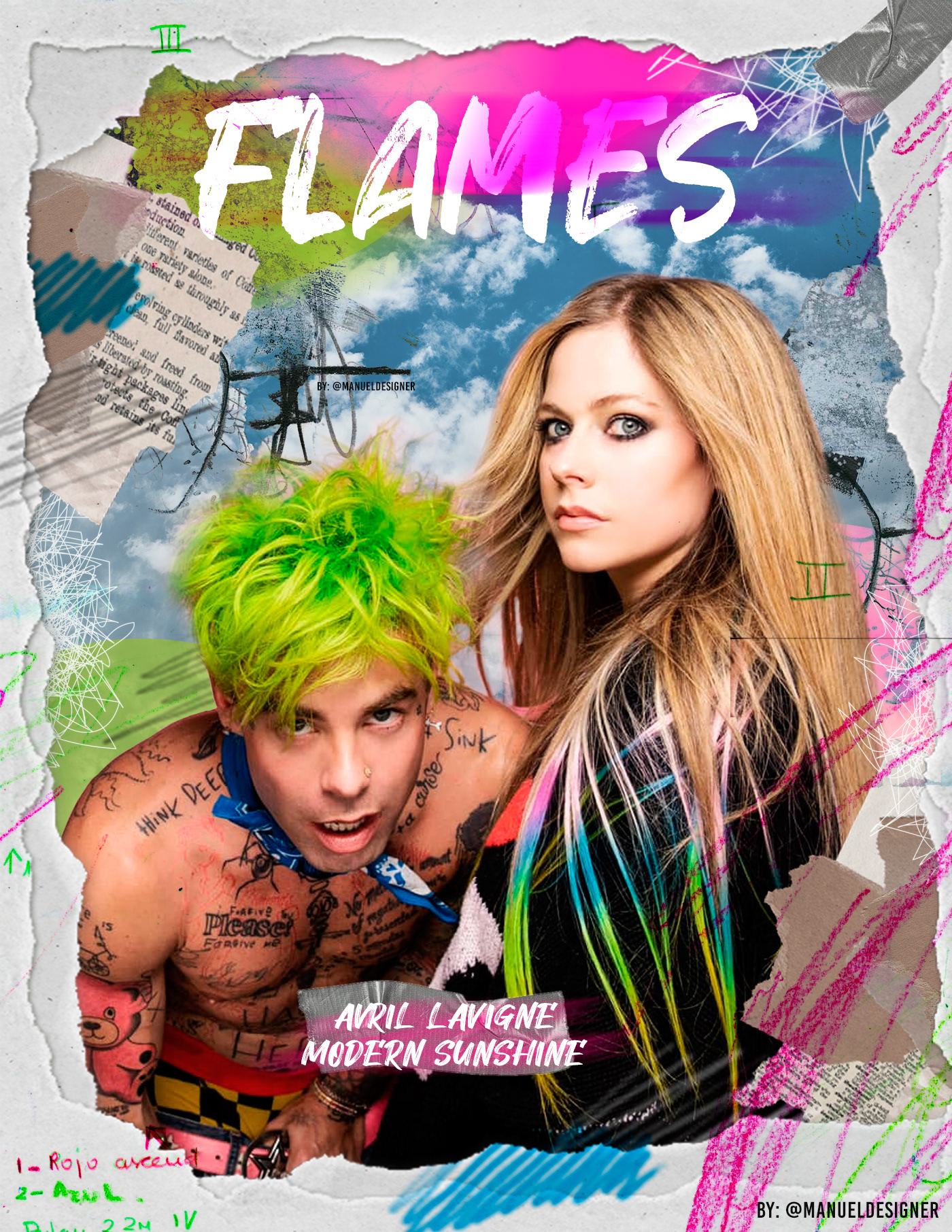 Avril Lavigne colorful cool creative design diseño graphic design 