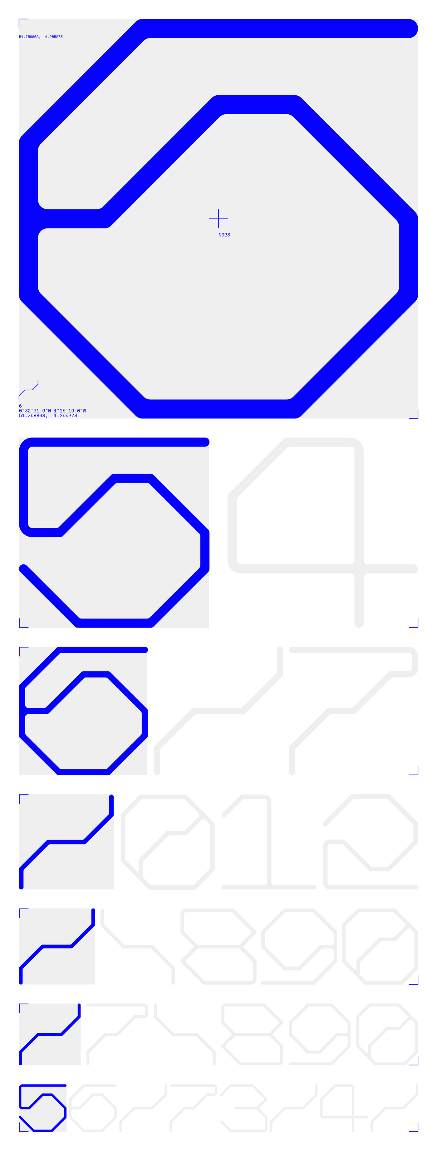 blue colbaltblue graphic design  minimal Typeface typography   sci-fi