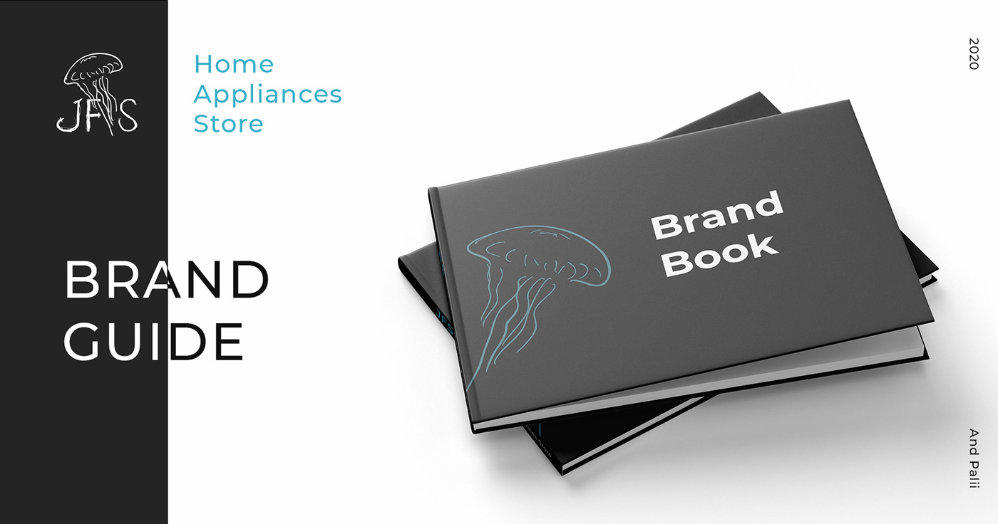 identity logo black dark blue brand book branding  graphic design  home appliances jellyfish