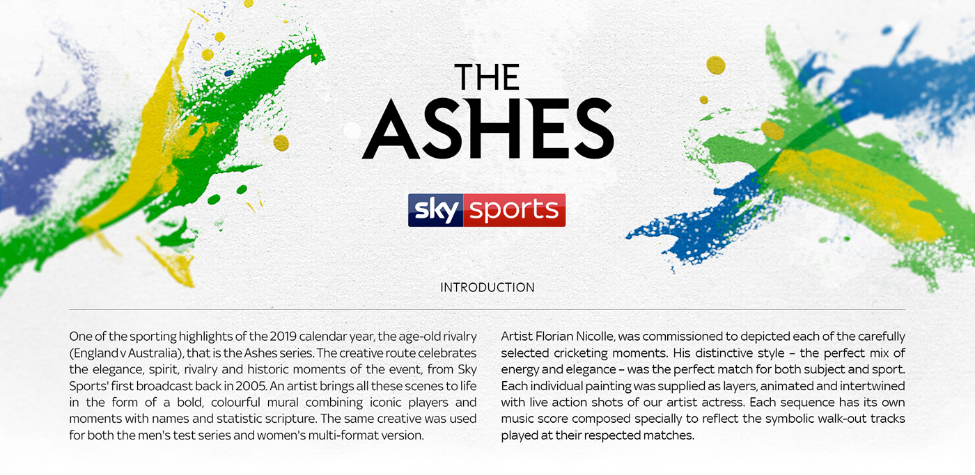 Digital Art  ILLUSTRATION  motion Cricket england Australia the ashes Sky Sports design