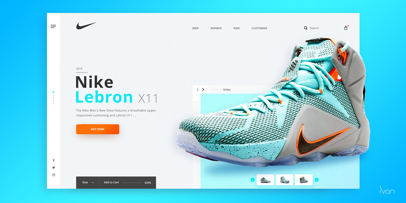 Nike Web Website UI ux design landing designer shoes app