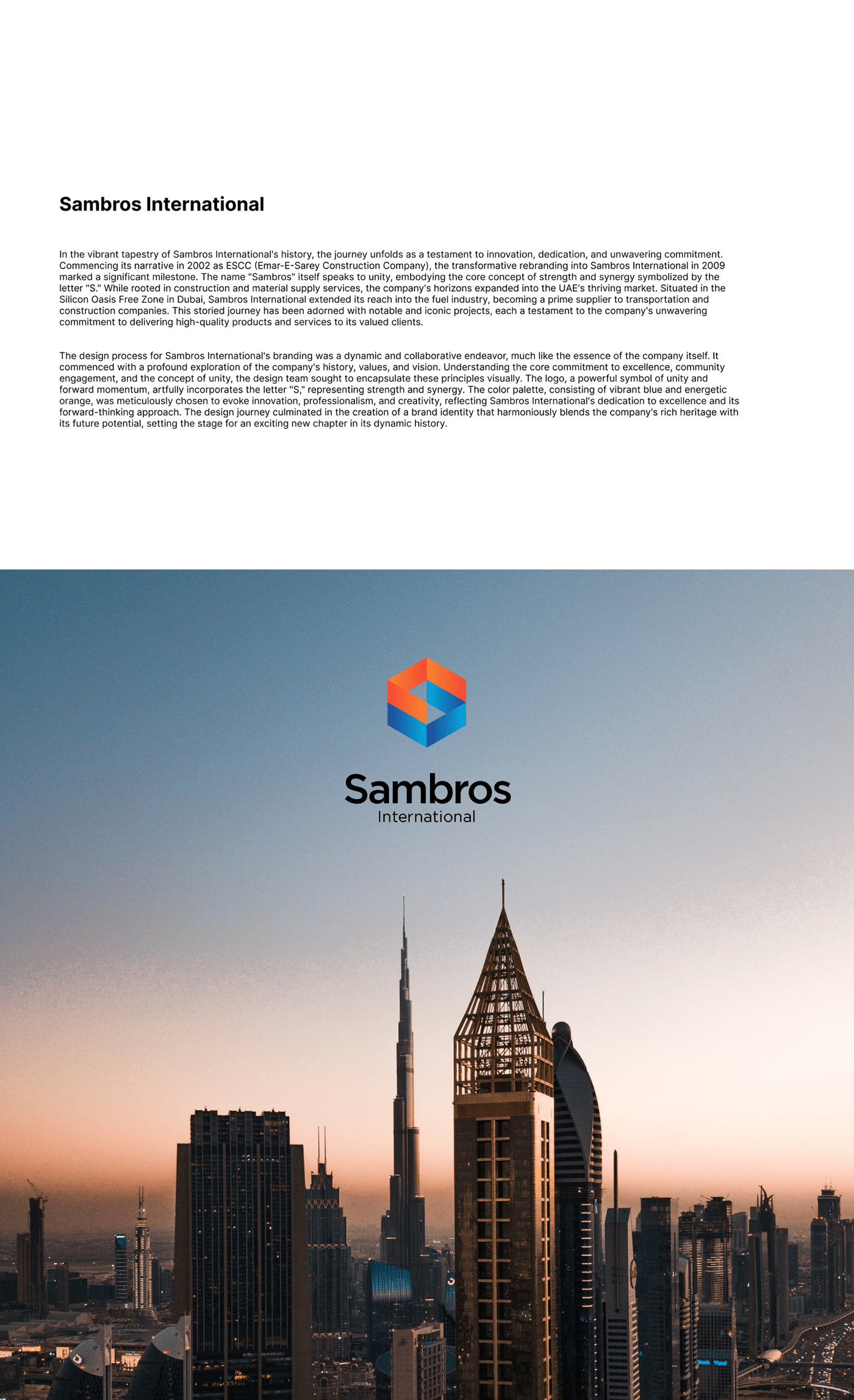 Sambros International branding  brand identity Graphic Designer