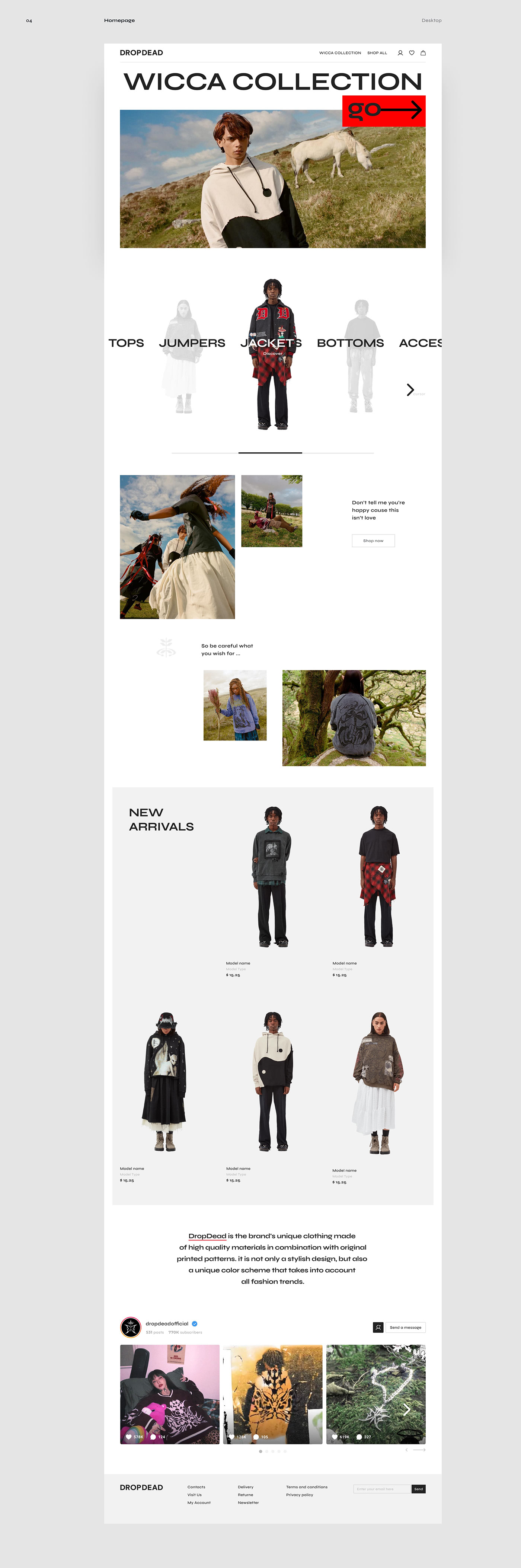 e-commerce e-shop Ecommerce Fashion  mobile design redesign UI uprock ux dropdead