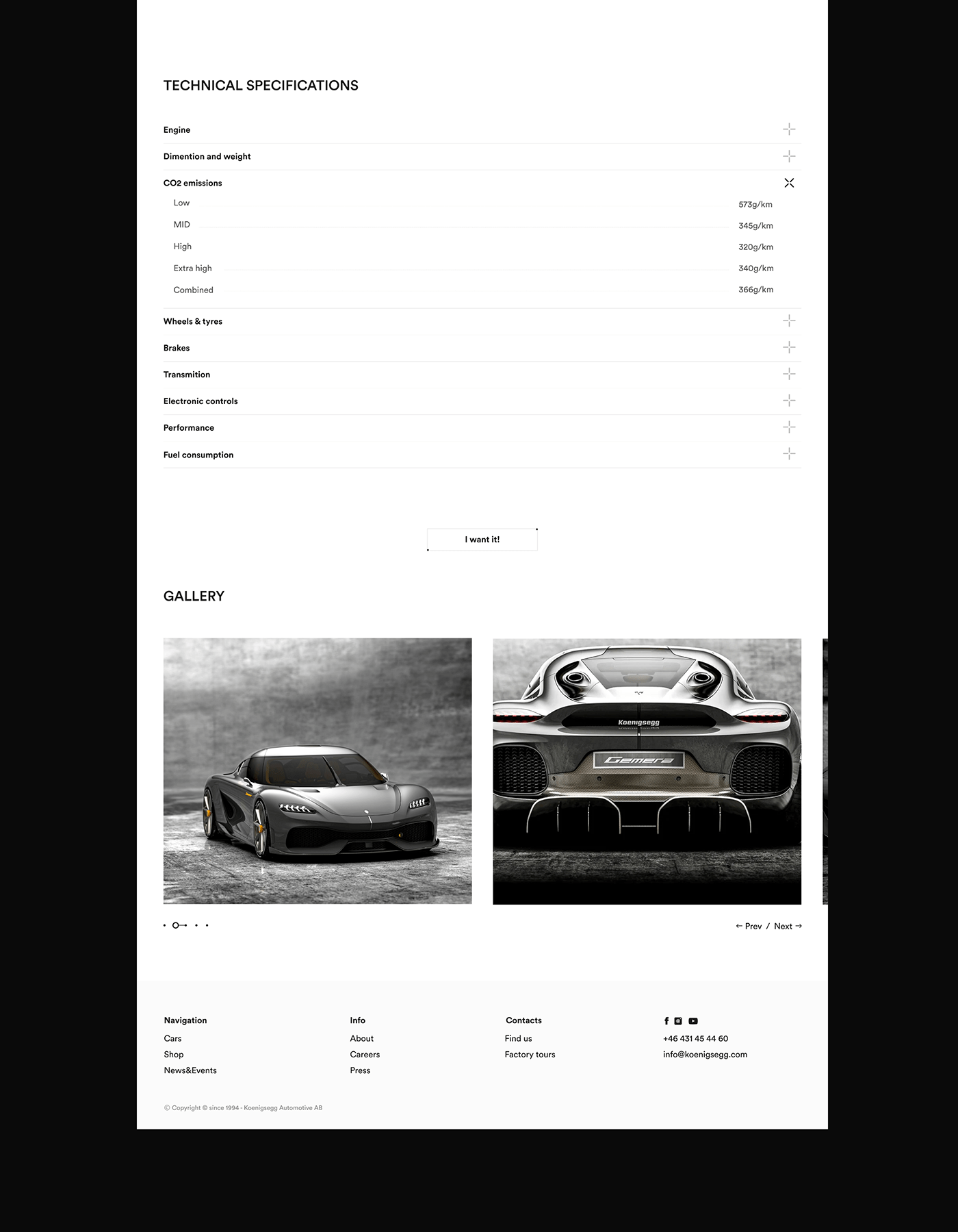 Auto interection Koenigsegg redesign sportcars Sweden UI uprock ux Webdesign