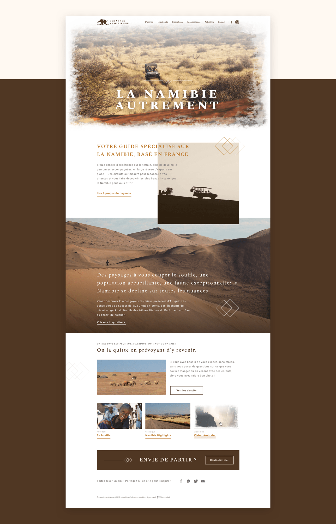 Travel adventure agency Namibia Webdesign wordpress