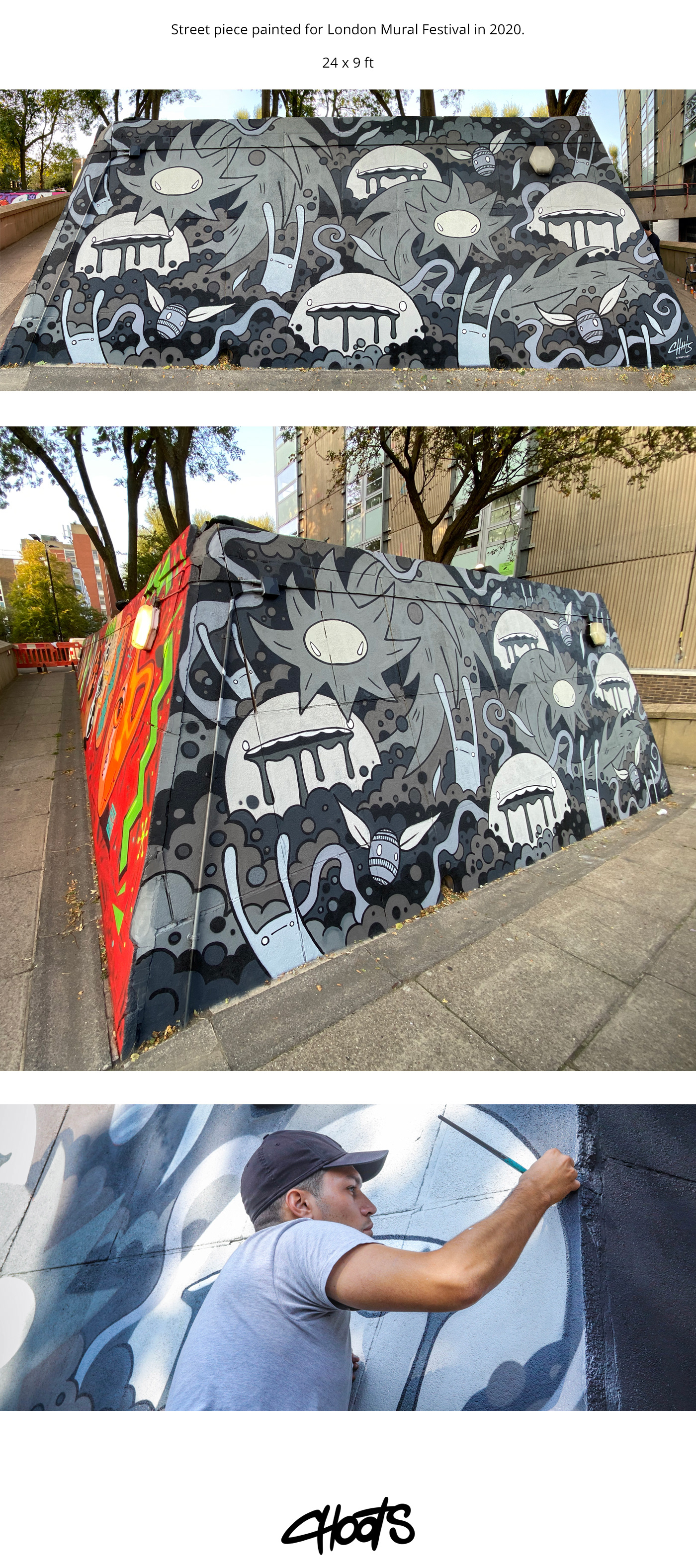 choots monochrome art Mural mural art Mural Festival spray paint Street Art  street artist streetart