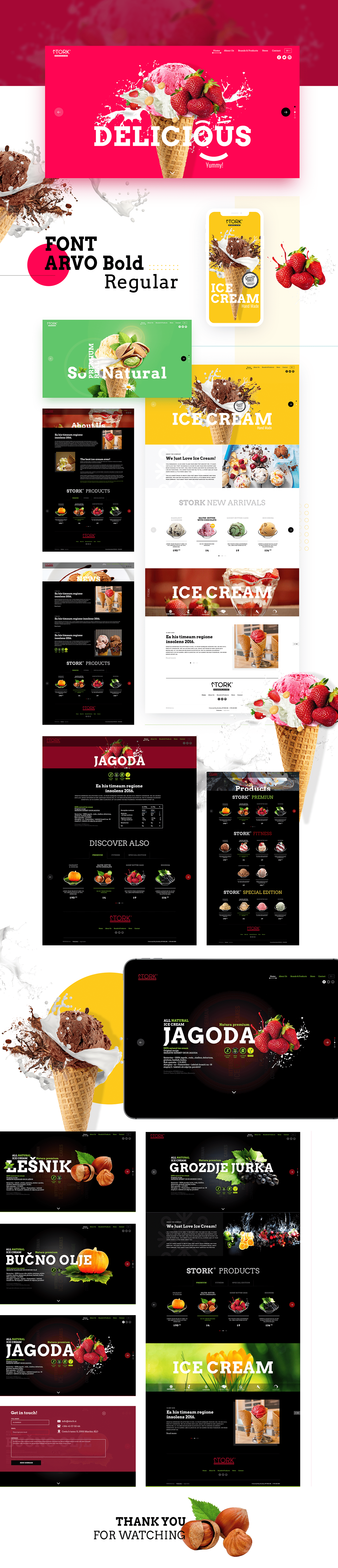 web design illustration UX UI Adaptive creative Food  ice cream Logotype store web-design Website