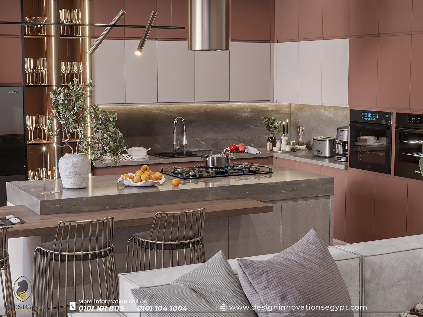 kitchen design cabinet design interior design  visualization architecture modern 3D living room living kitchen