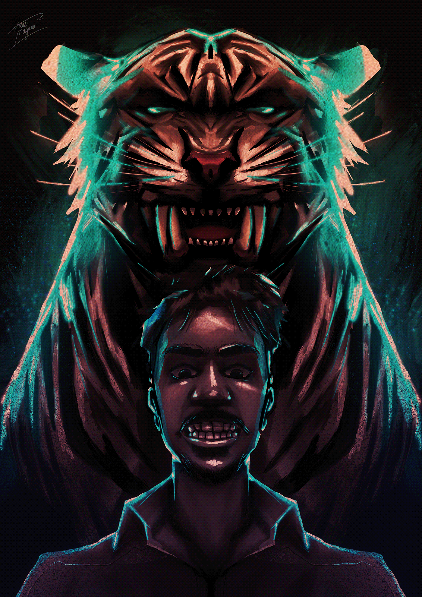 adobe illustrator africa fanart movie poster Netflix nigeria Procreate the white tiger