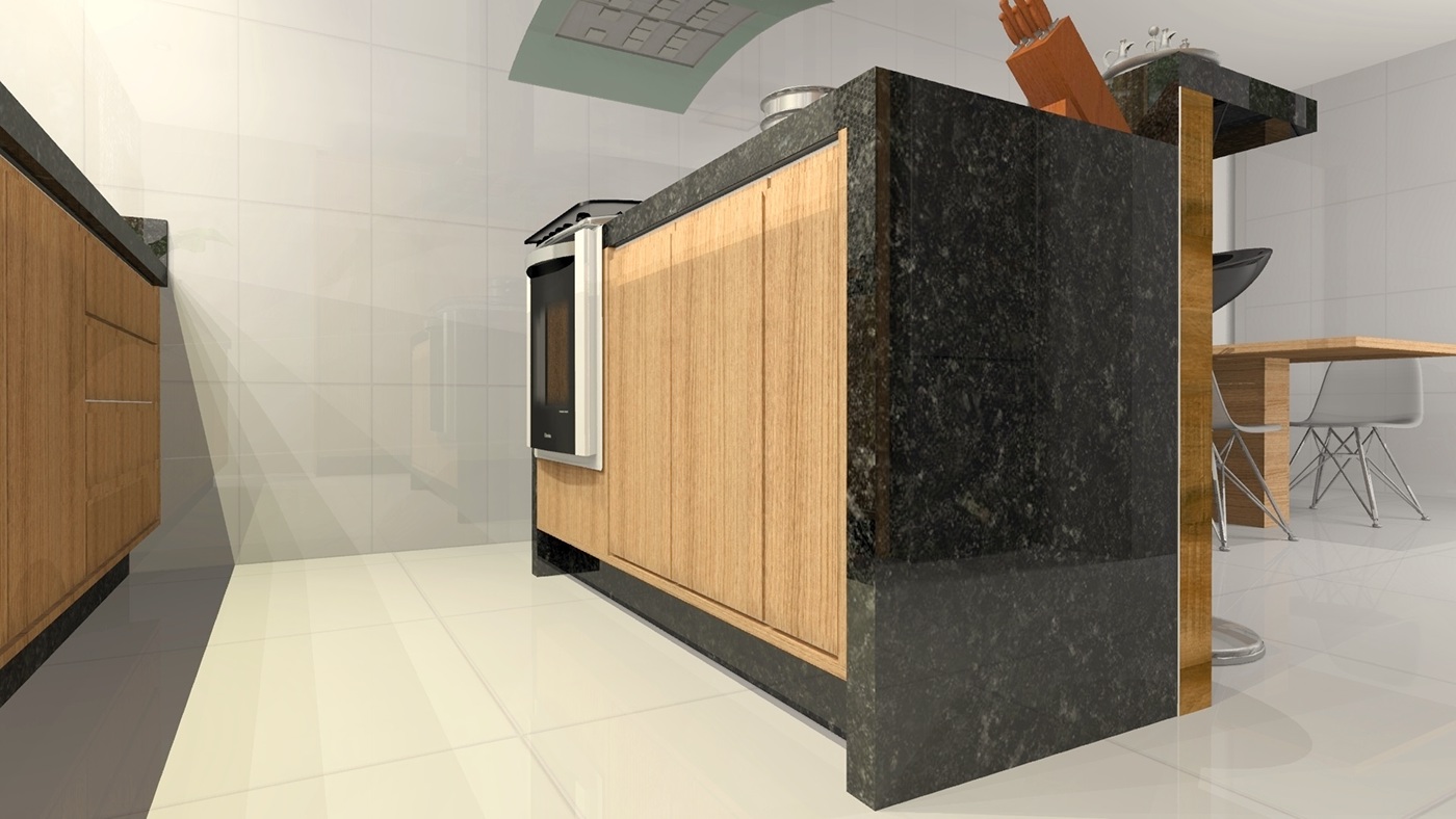 Interior design kitchen cozinha Project rendering