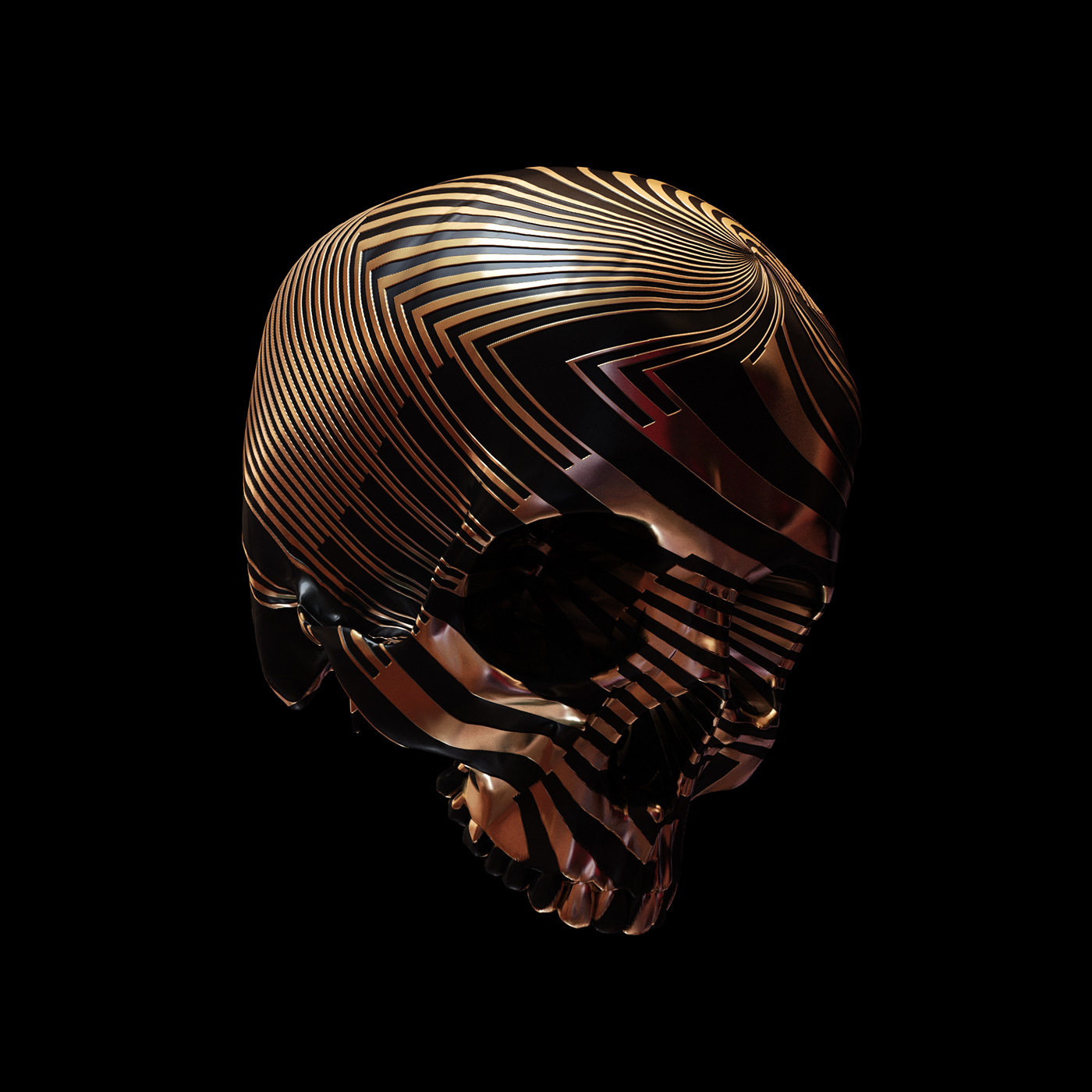 forsale sale print 3D skull skulls Skull art ornate folk texture geometry gold c4d japanese candy skull