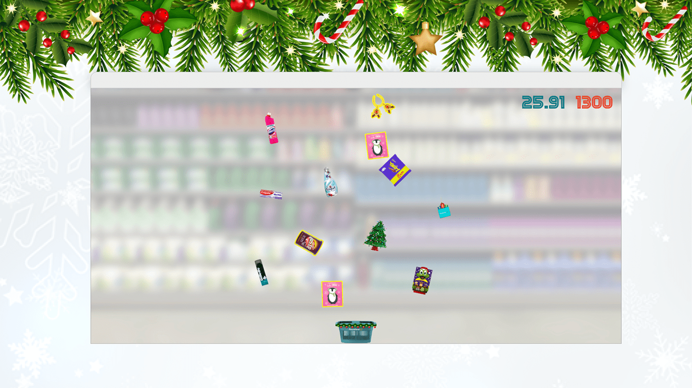 basket chase campaign Christmas Christmas Campaign digital design game game design  poundland Retail