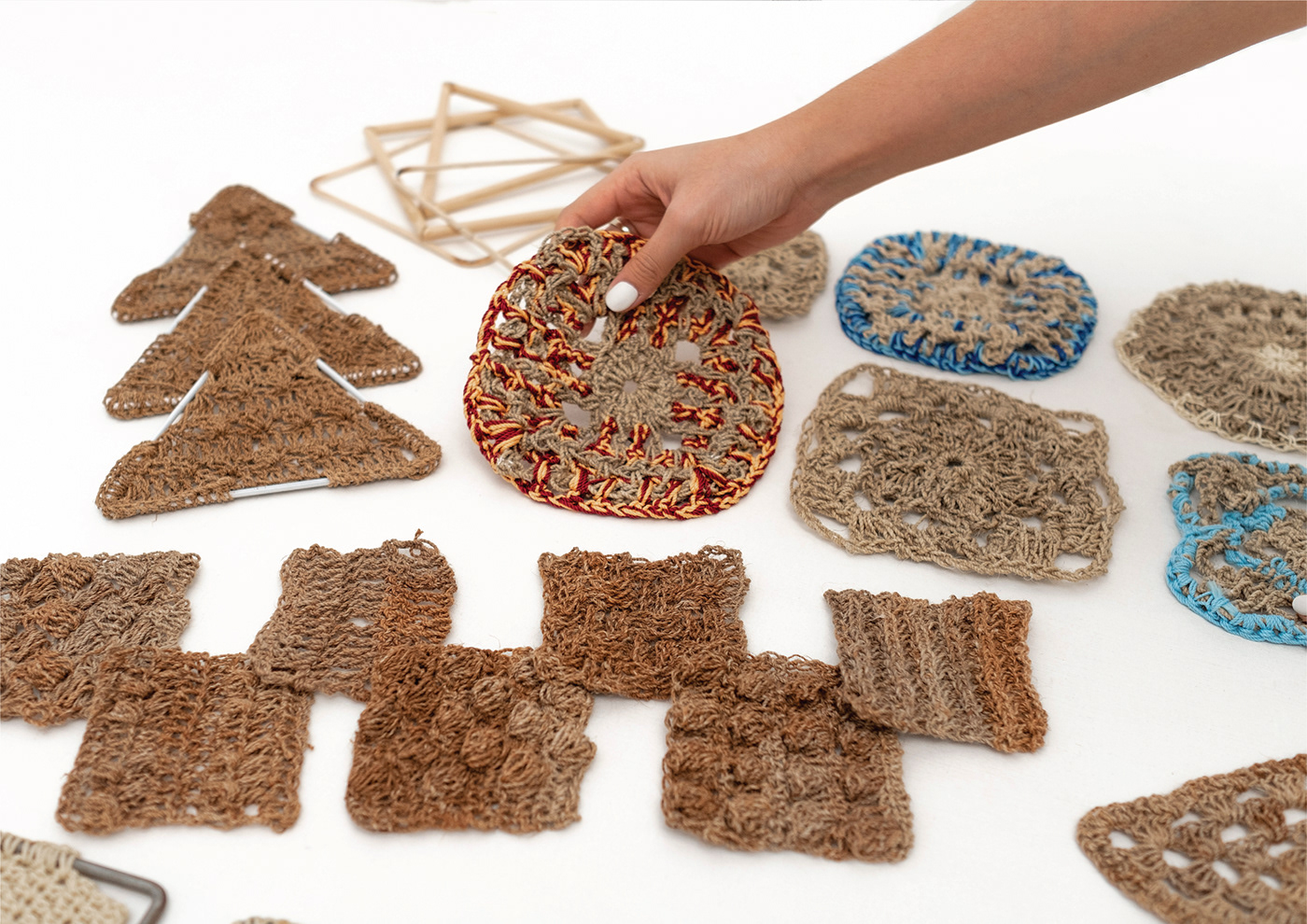 final project home decor material modular noken Papua product design  Project University weaving