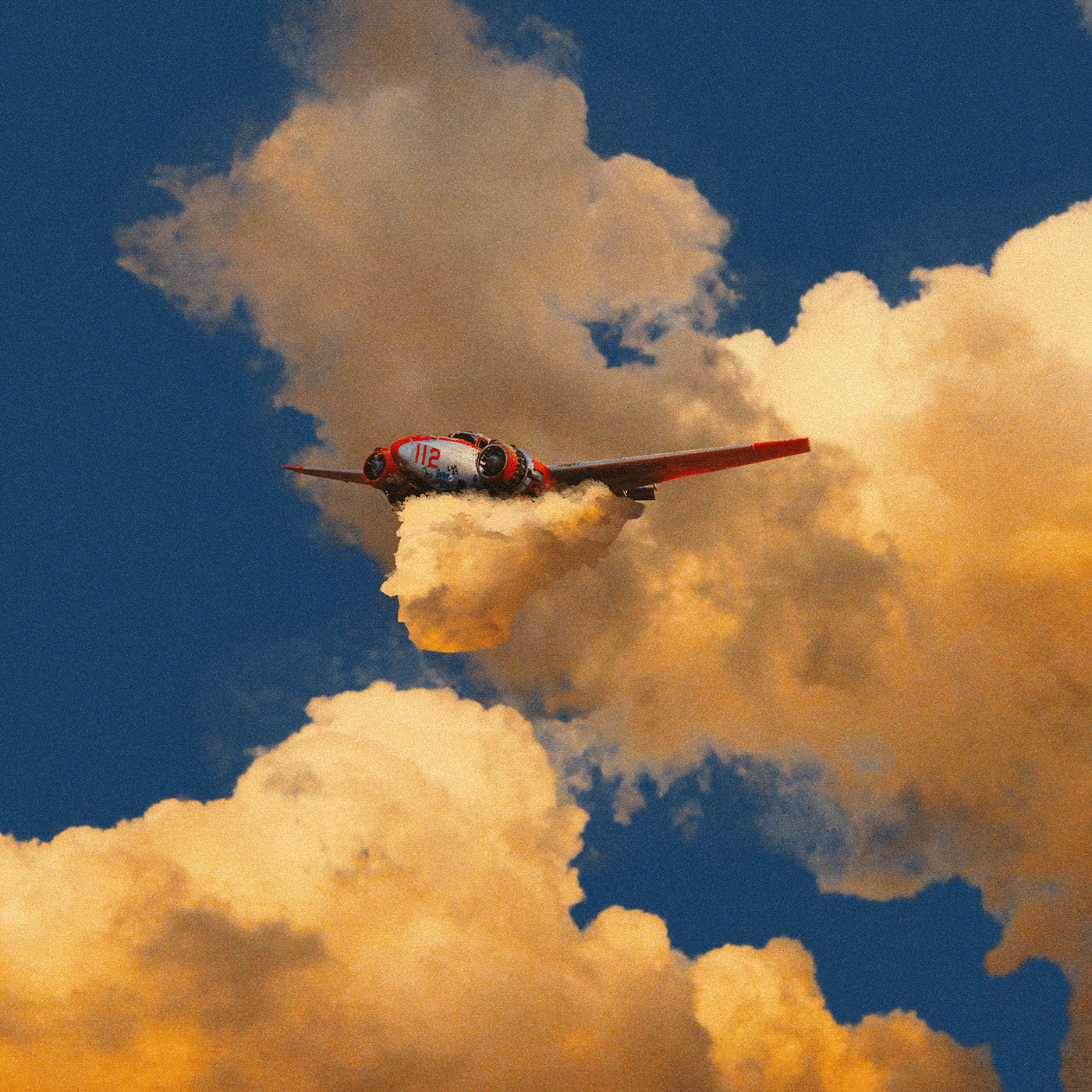 airplane clouds surrealism Digital Art 