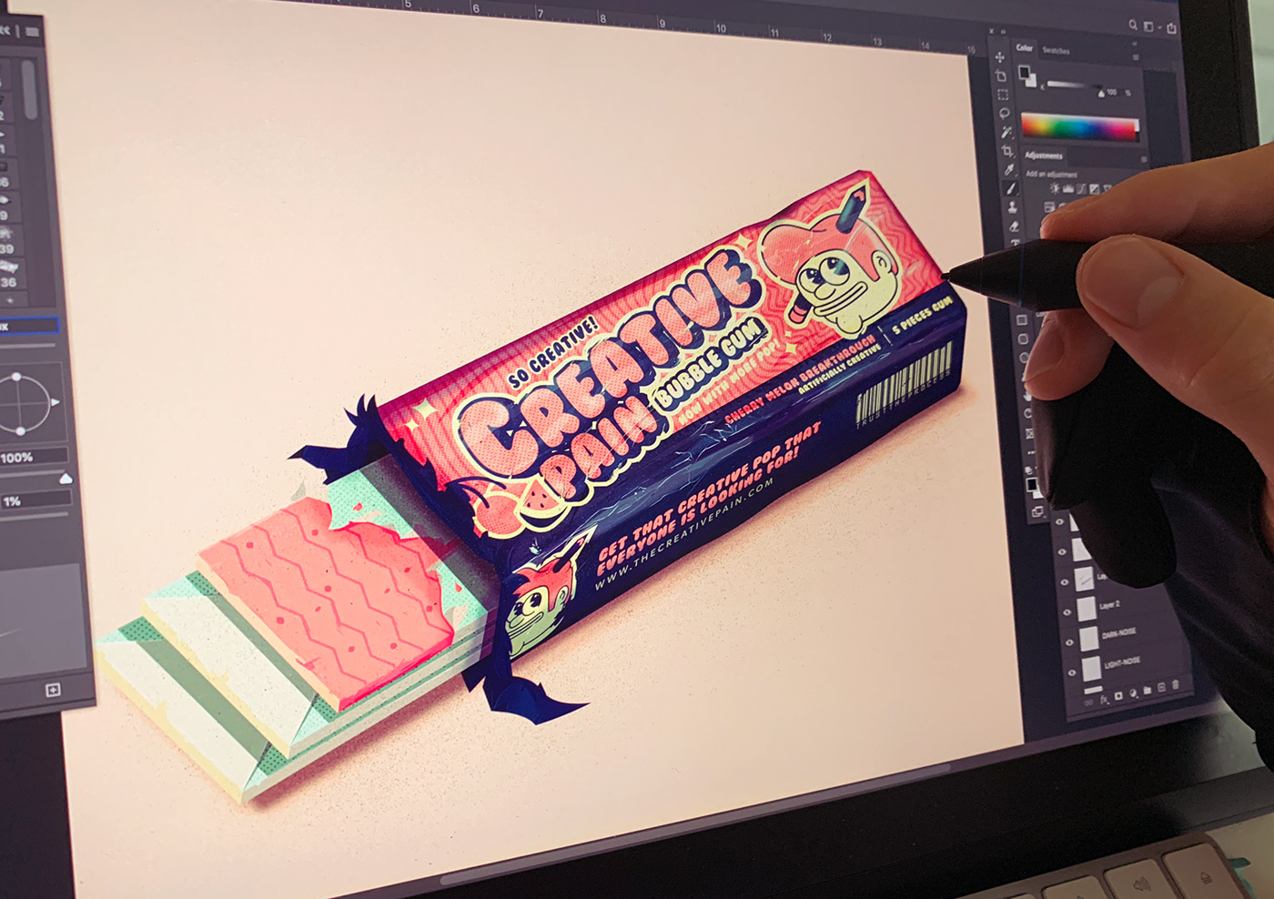 bubble bubble gum Candy graphic design  gum Illustrator photoshop the creative pain type vector