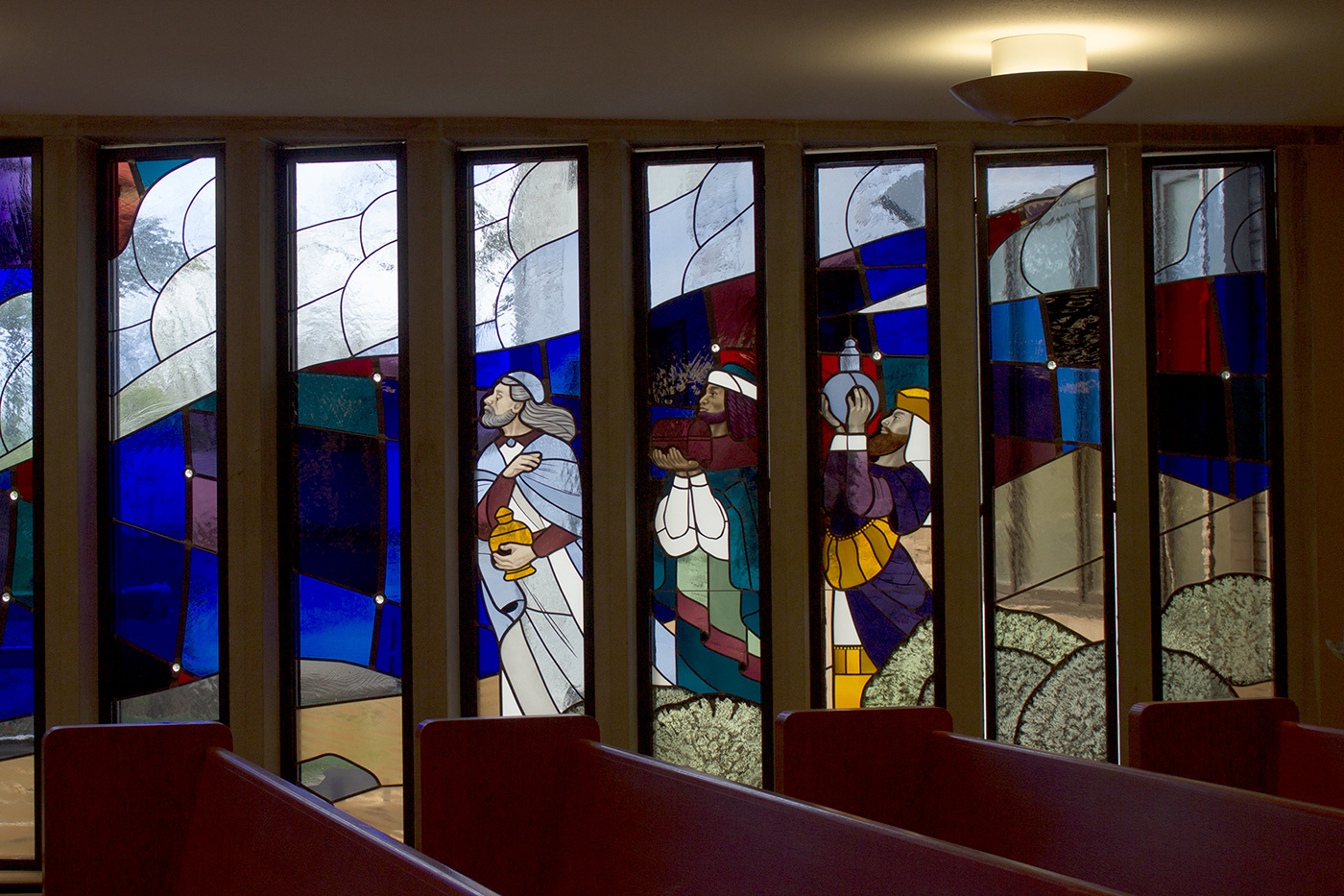 stained glass architectural glass nativity Christian Art art glass Liturgical Wise Men glass art Church Window