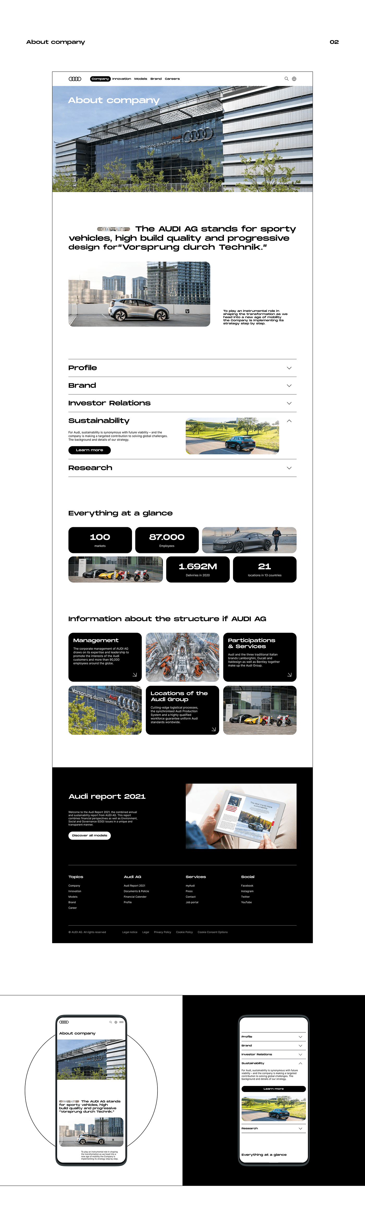 Audi car concept corporate redesign UI ux Web Design  Website дизайн сайта