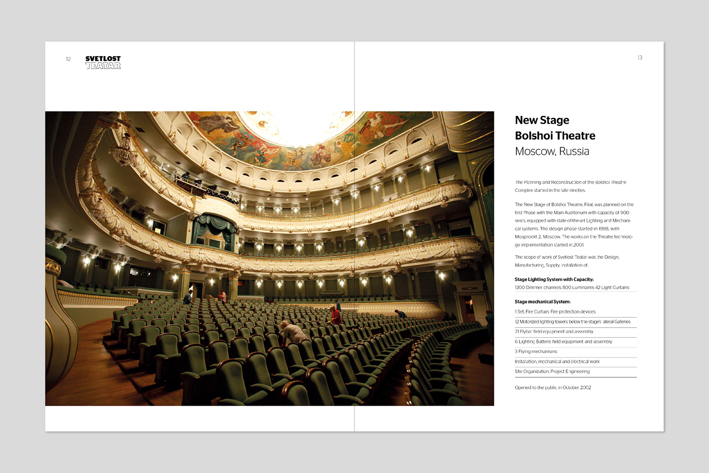 company profile publication book cover light Theatre opera Arena svetlost teatar report photo Layout design concert hall identity