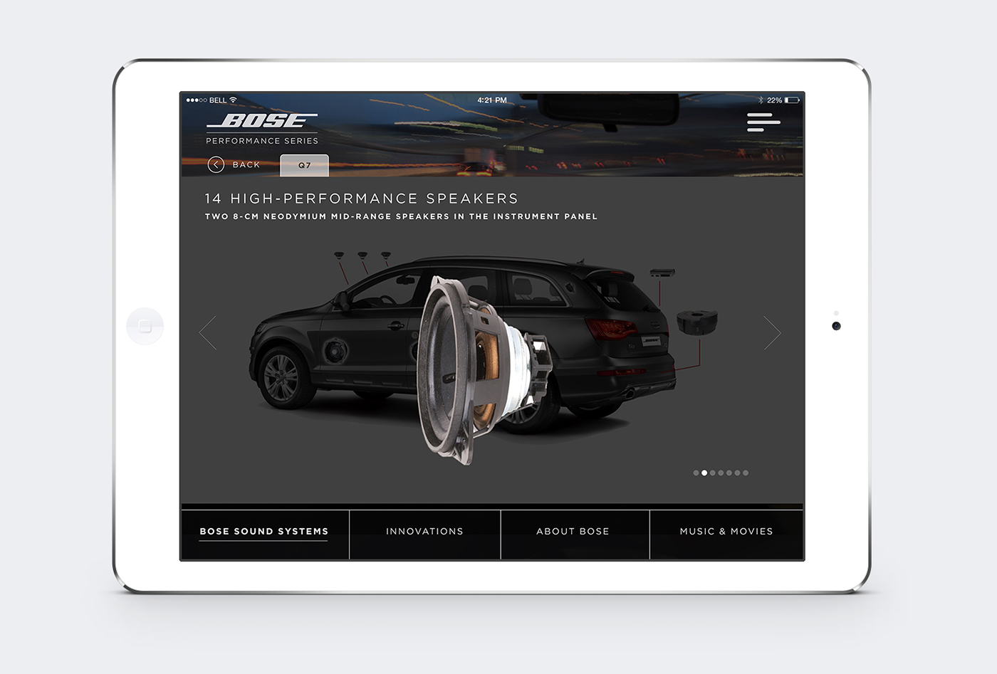 sales tool app design Automotive App customizeable