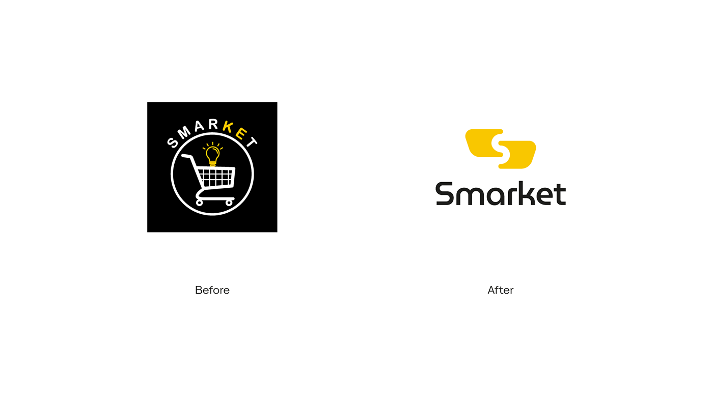blackandyellow carts market Smart brand identity visual identity Logotype Logo Design digital illustration identity