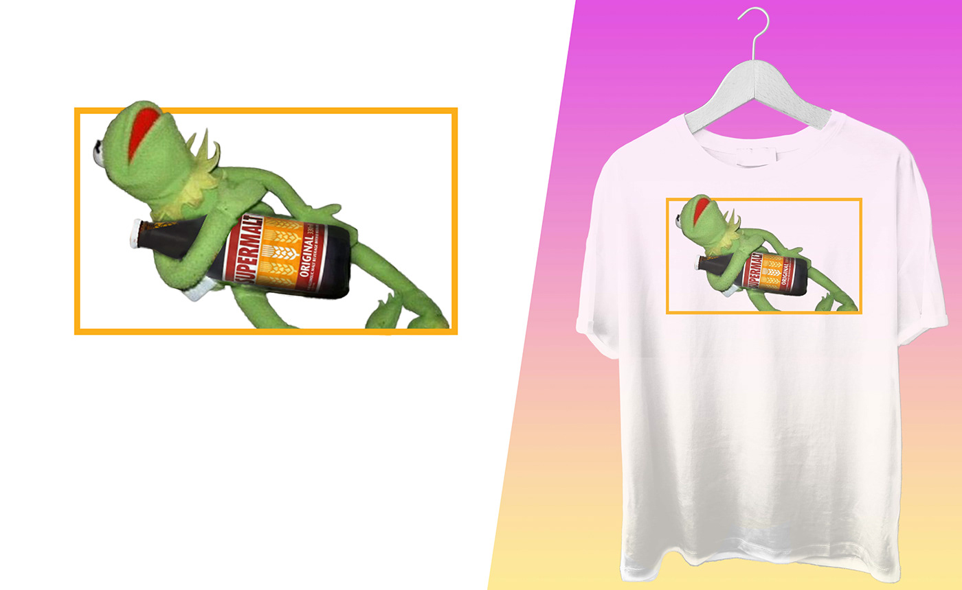 trendy t shirt T-Shirt Design cartoon character Kermit design Muppet t shirt design Playful t shirt Pop culture merchandise