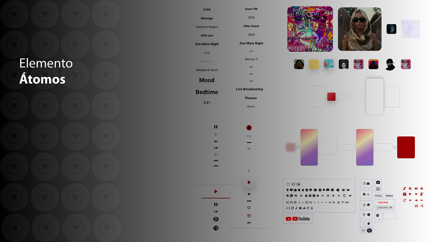 colors designsystem mockups music redesign relevamientos thewe tipography UI/UX youtube