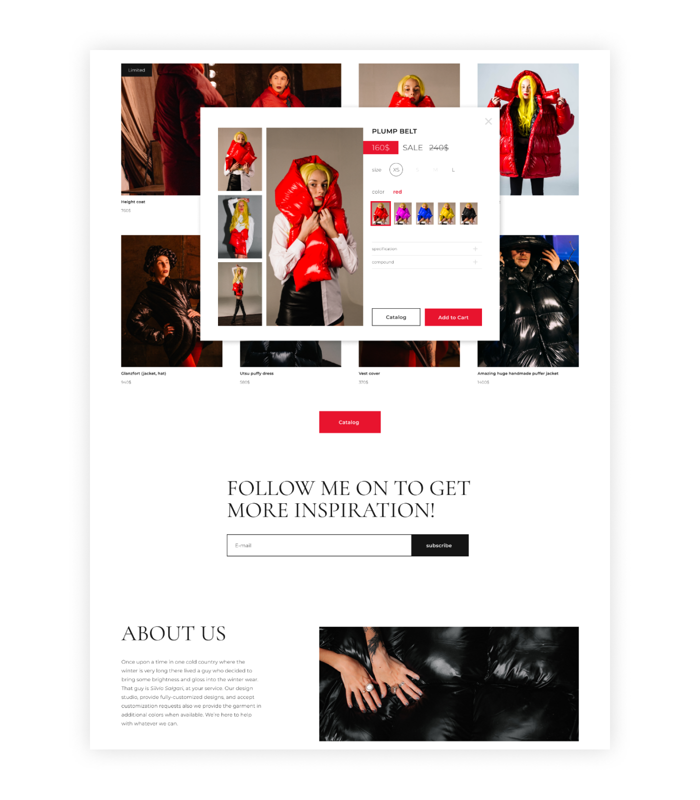 Clothing Fashion Designer Figma landing page moda Style UI/UX Website