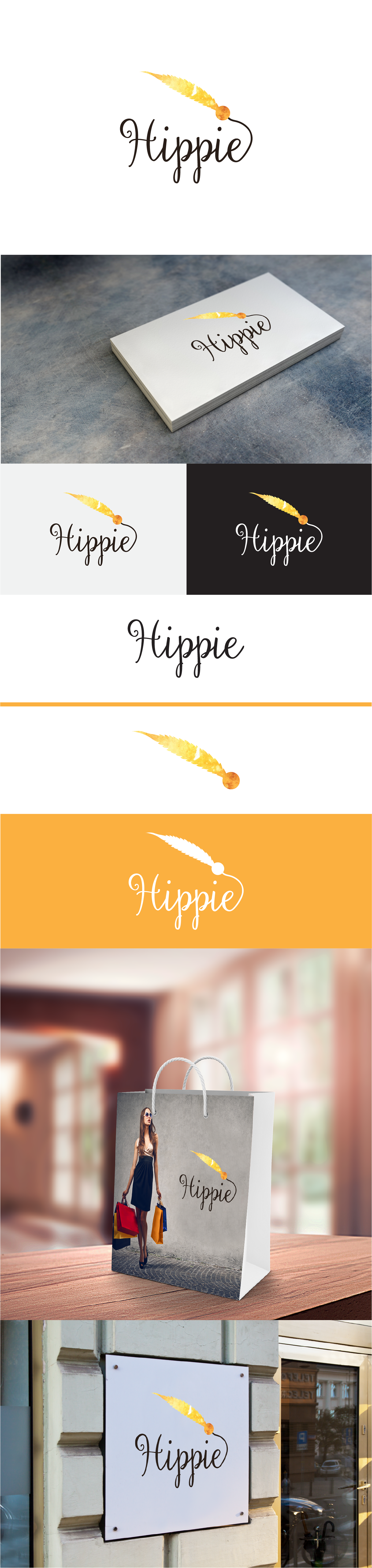 hippie Style logo creative designs graphic brand Fur orange Love