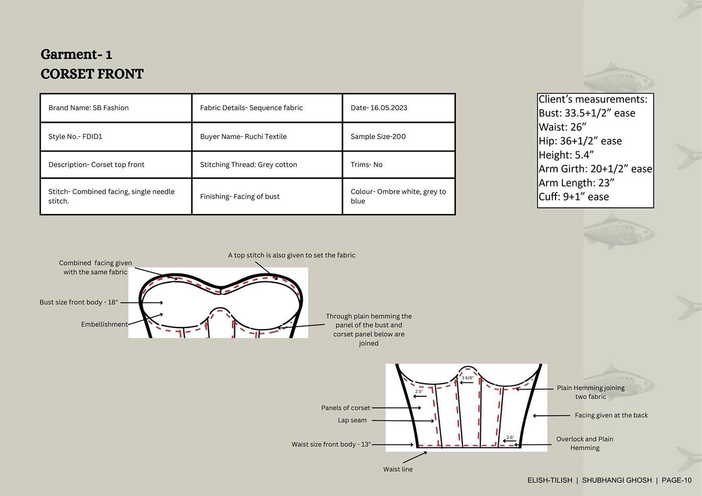 fashion design fashion illustration design process Illustrator reel Garment Construction pattern making apparel Hilsa Fish
