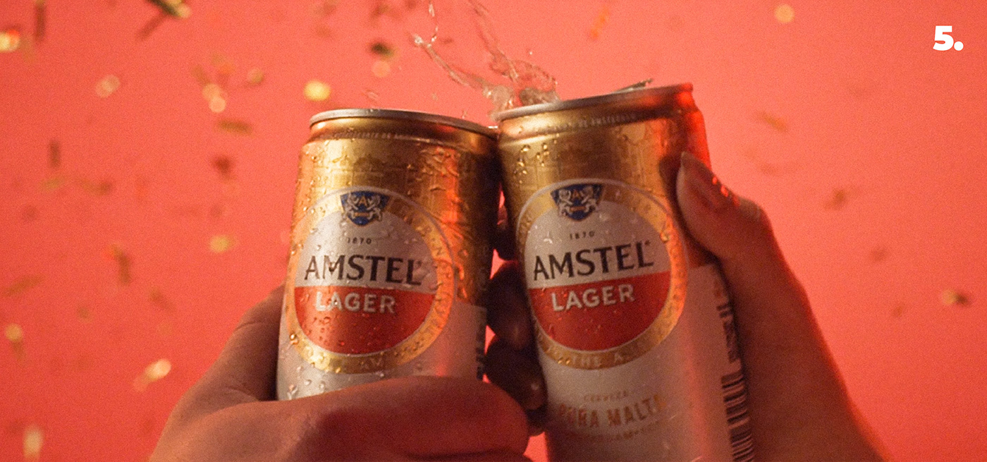 beer celebration Advertising  Packaging Photography  Amstel confetti