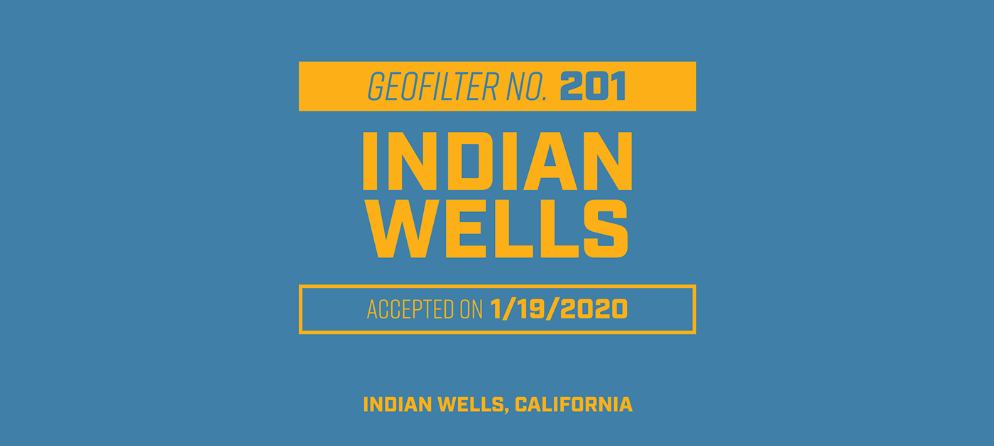 snapchat Geofilter geotag   Indian Wells tennis desert alexander girard tennis court Coachella valley