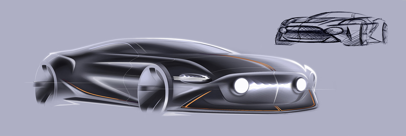 bentley car design car sketch rendering sketching Transportation Design