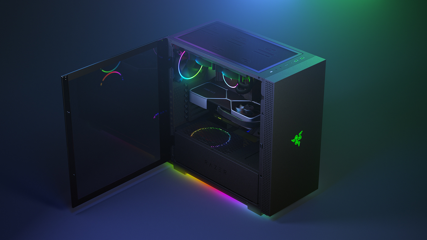 Advertising  animation  c4d cinema 4d Gaming houdini motion design PC Components razer redshift