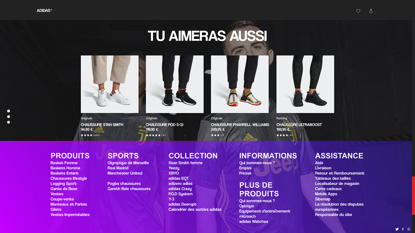 adidas ux UI Nike Web Website messi stripes Web Design  branding 