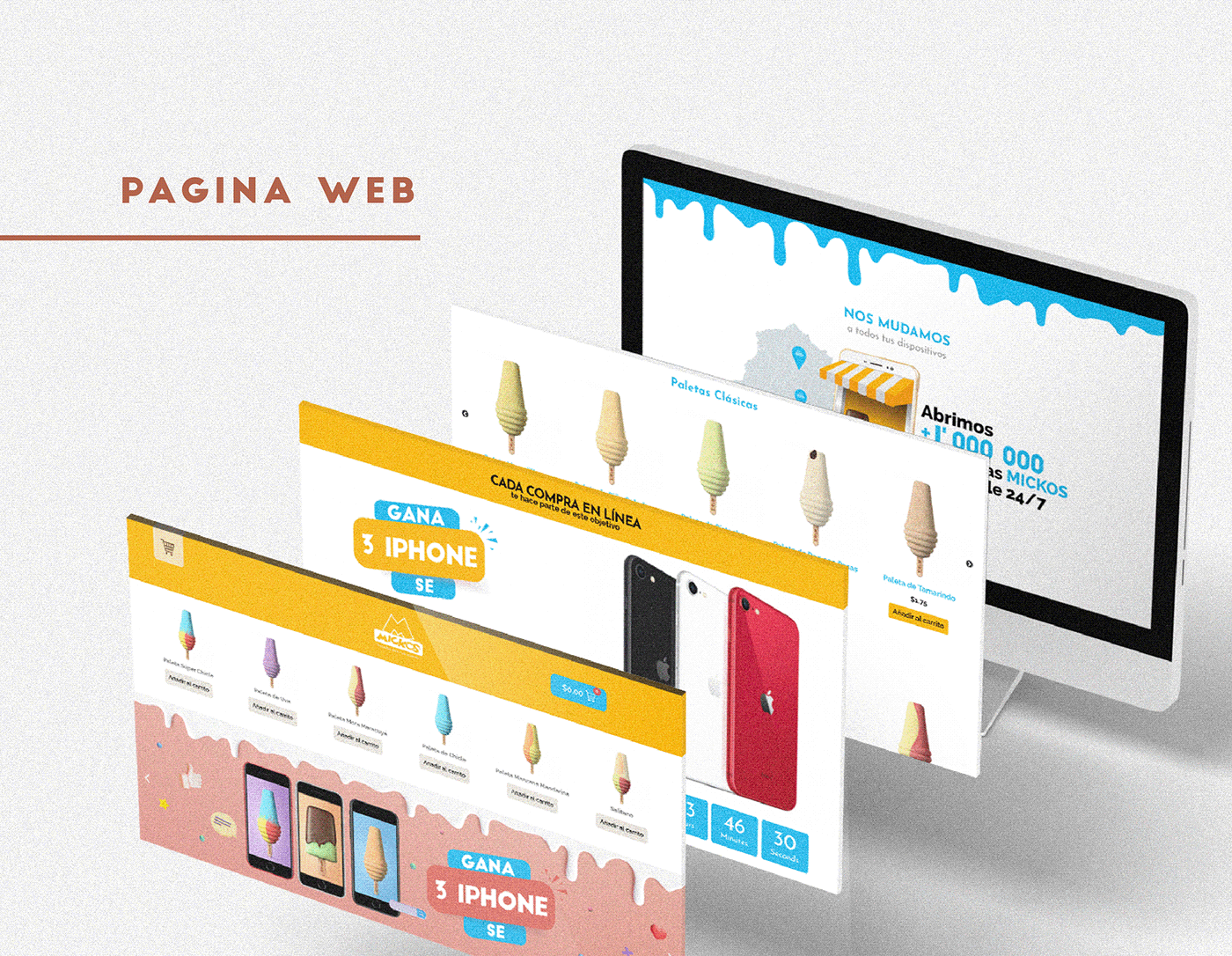 brand design diseño gráfico helados ice cream online store social media Web Web Design  promoción