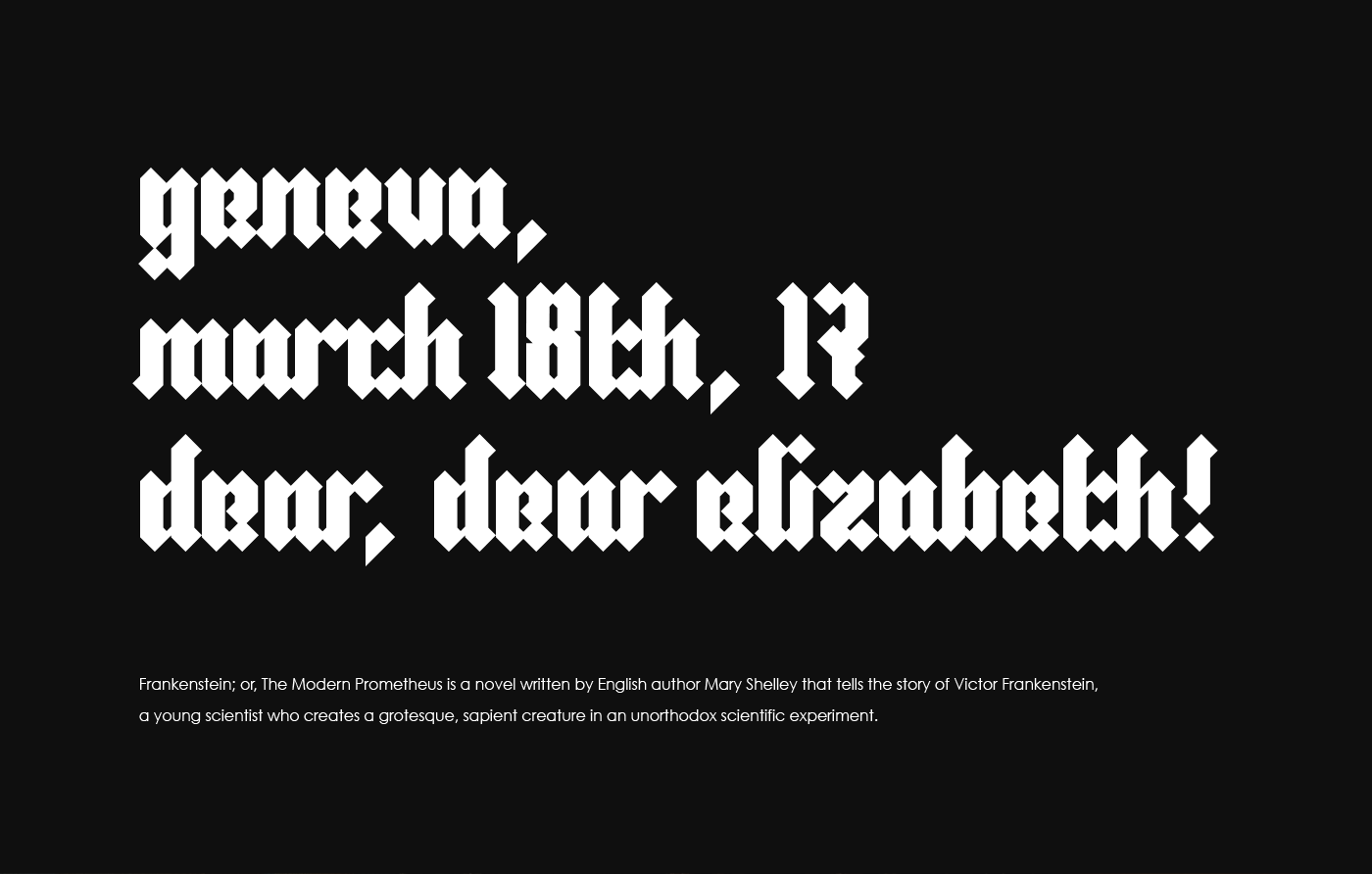 font Typeface Blackletter Godwin frankenstein typography   letter alphabet free freefont