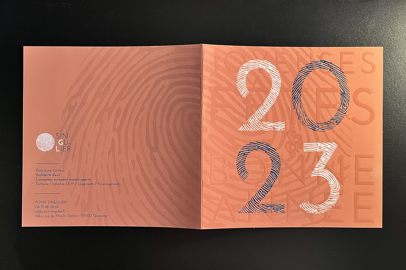 Carte carte de voeux graphicdesign graphisme greeting card impression print Varnish vernis voeux