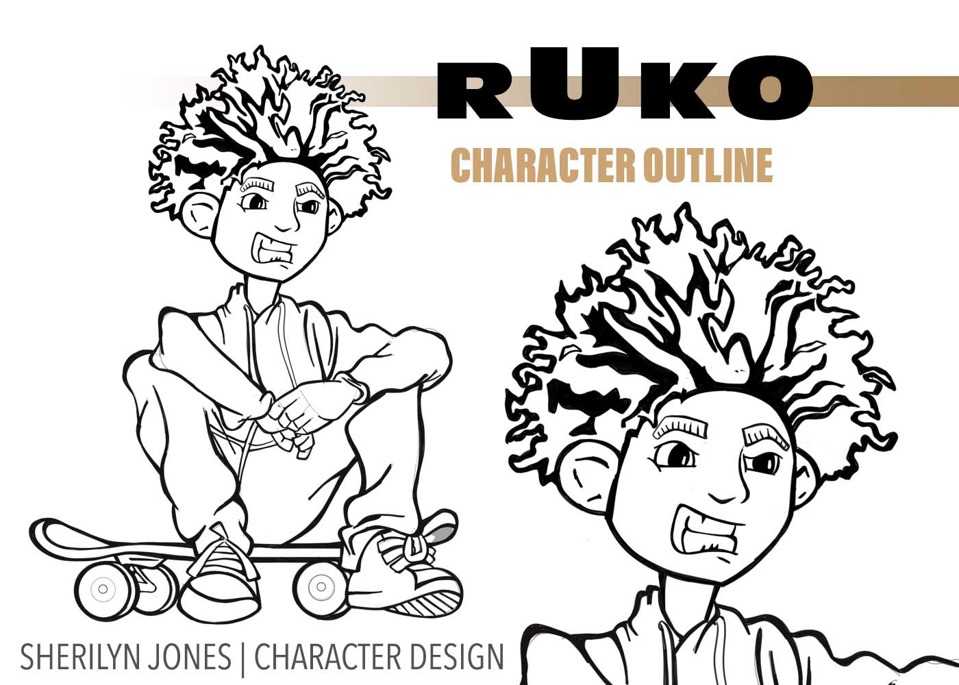 2D Illustrations afro Character design  character sketches face facial expressions