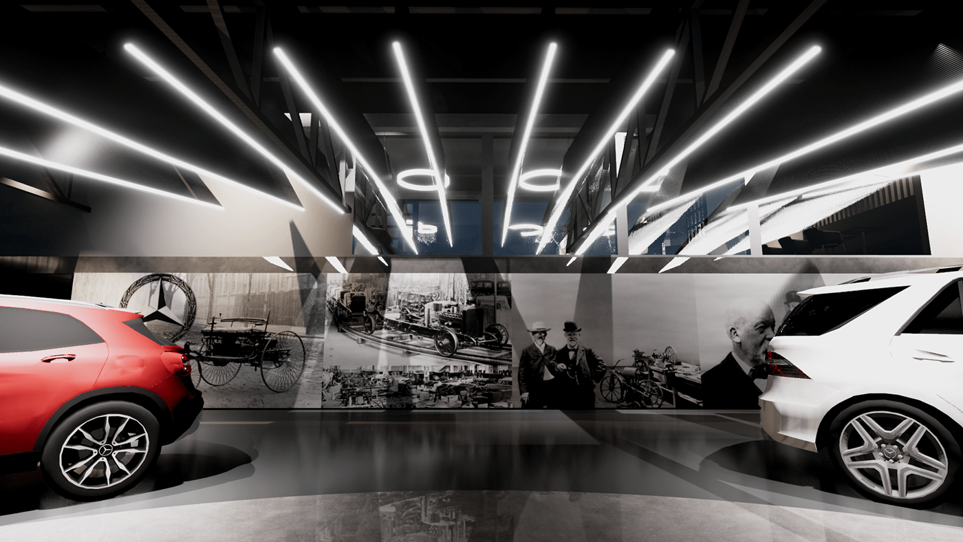 architecture brand car dealership Interior mercedes-benz showroom twinmotion