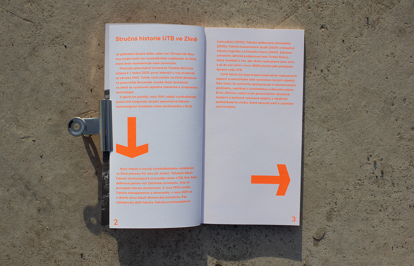arrow book brochure brochure design design Guide Layout student typography   University