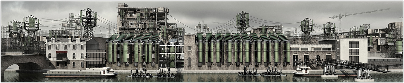 visionary  architecture Student work regent's canal London algae biofuels fuel delusion