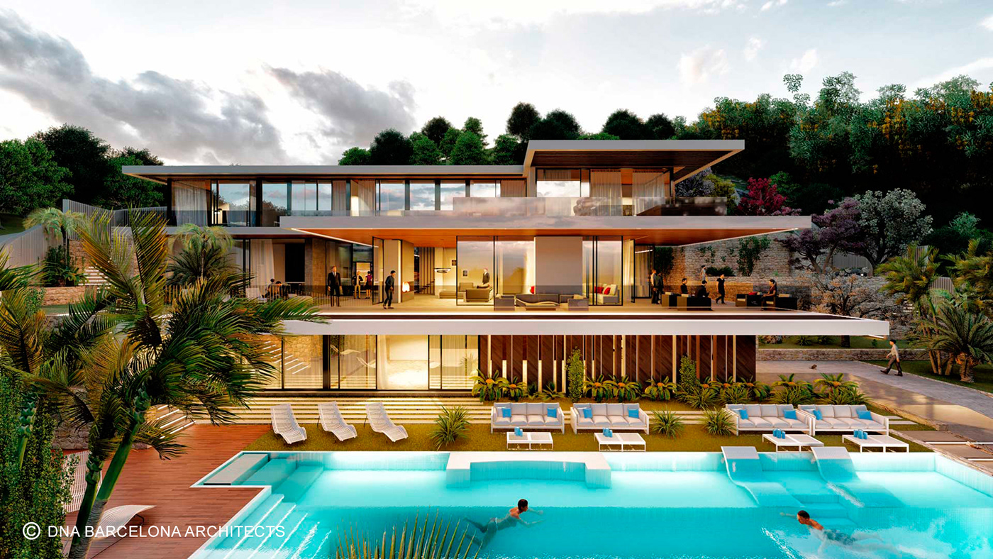 architecture visualization Render 3D exterior design home house luxury Villa
