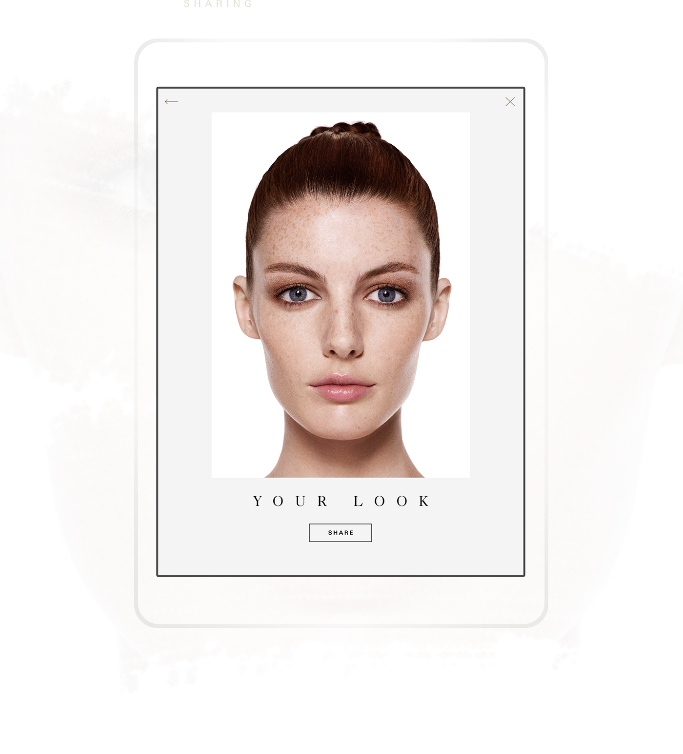 Harrods makeup make-up interactive studio app tablet beauty lips eyes chanel ysl Dior model face