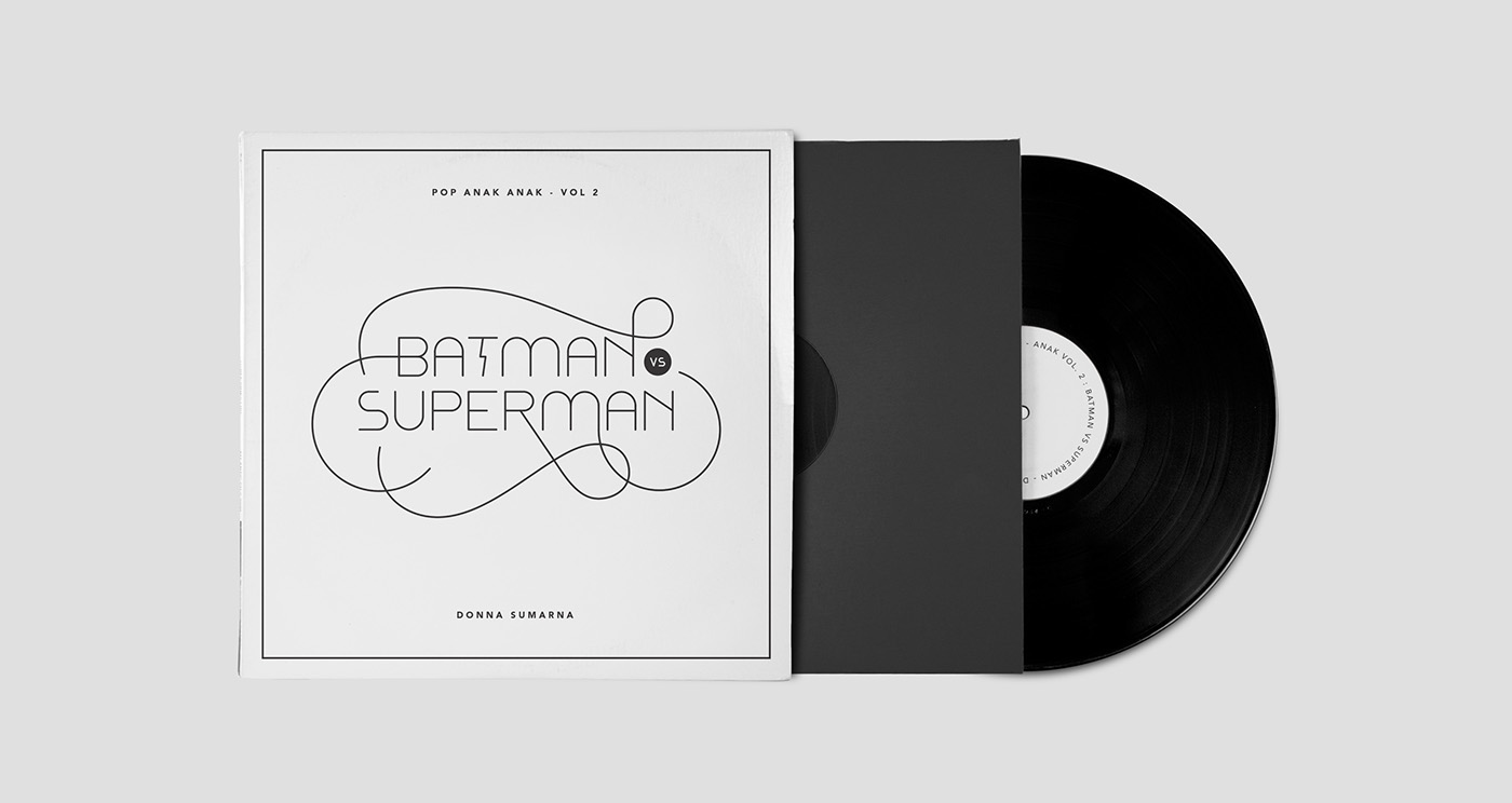 vinyl cover artwork batmansuperman minimalist White monotone Exhibition  iramavisual