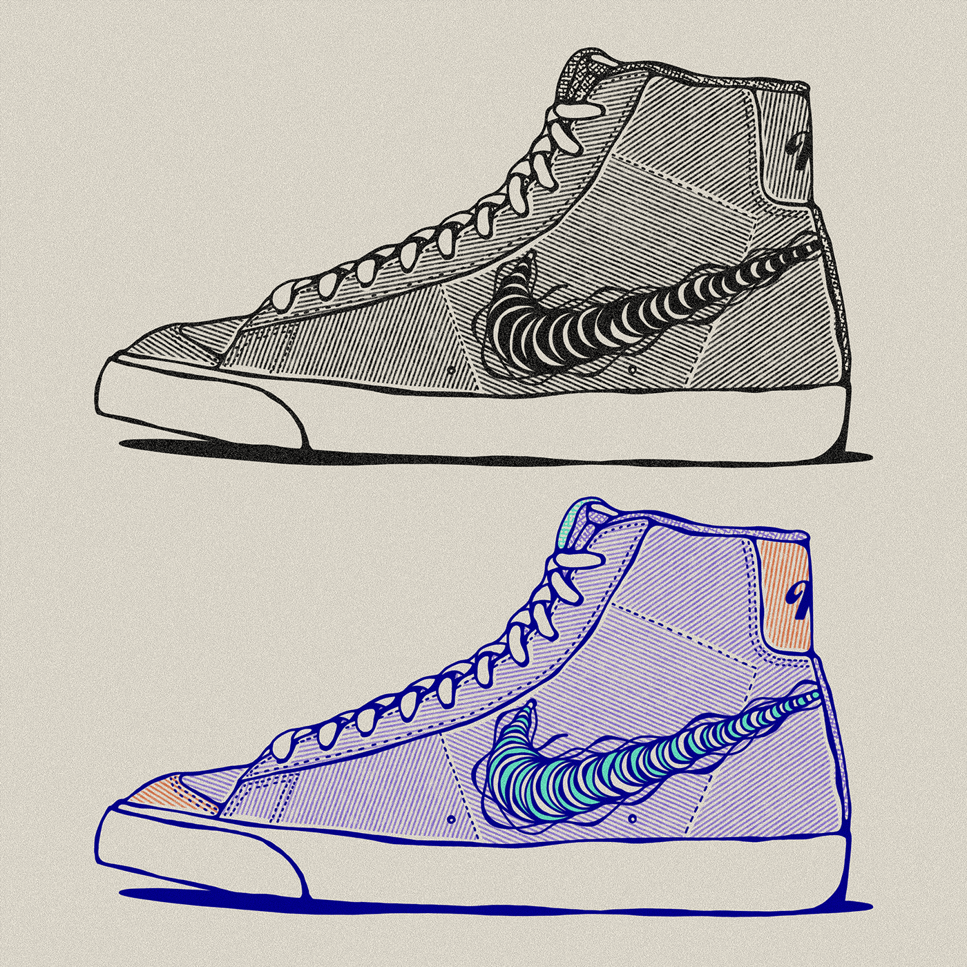 basketball Digital Art  digital illustration Drawing  ILLUSTRATION  iPad NBA Nike Procreate sneakers