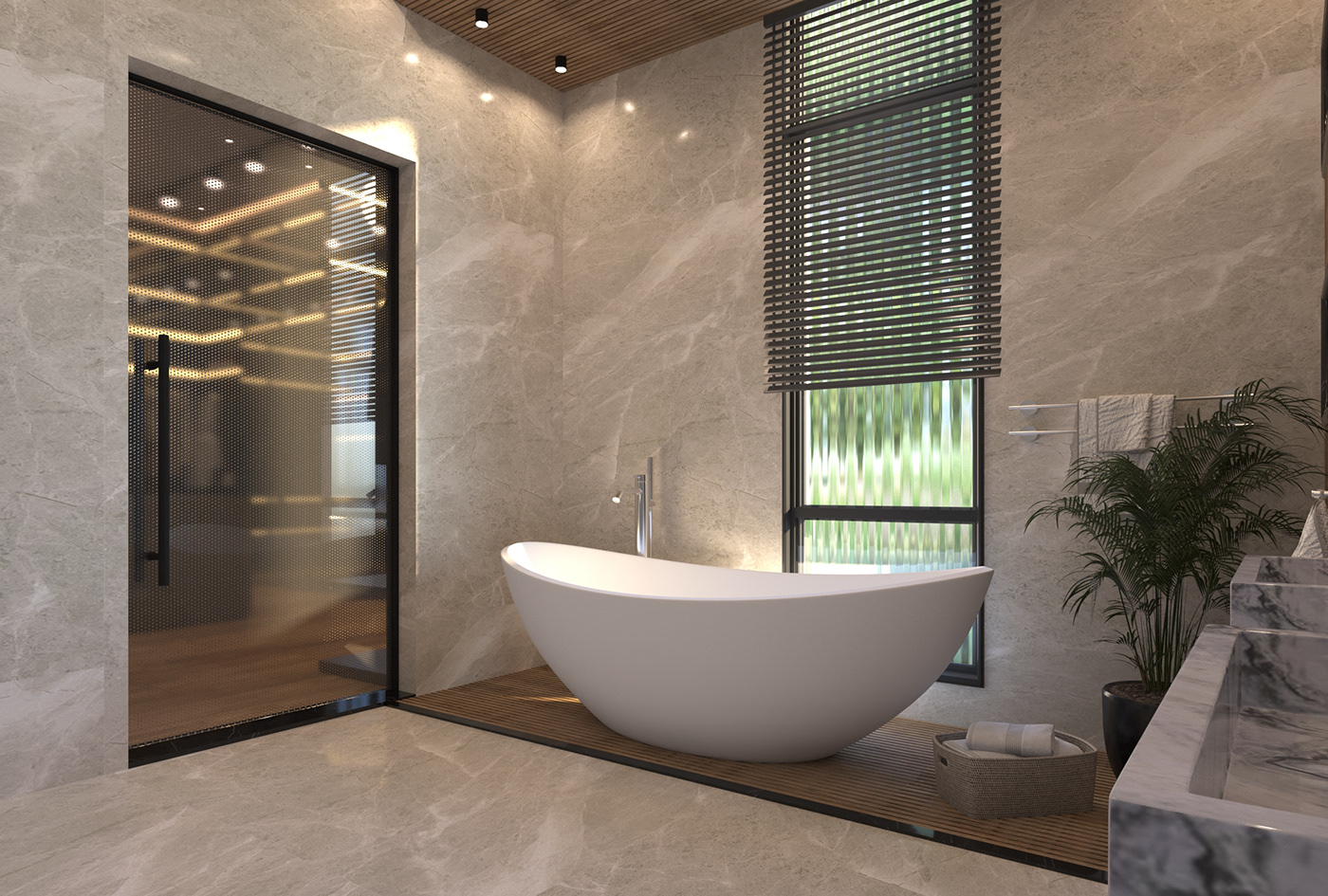 bathroom corona Render architecture modern 3ds max visualization
