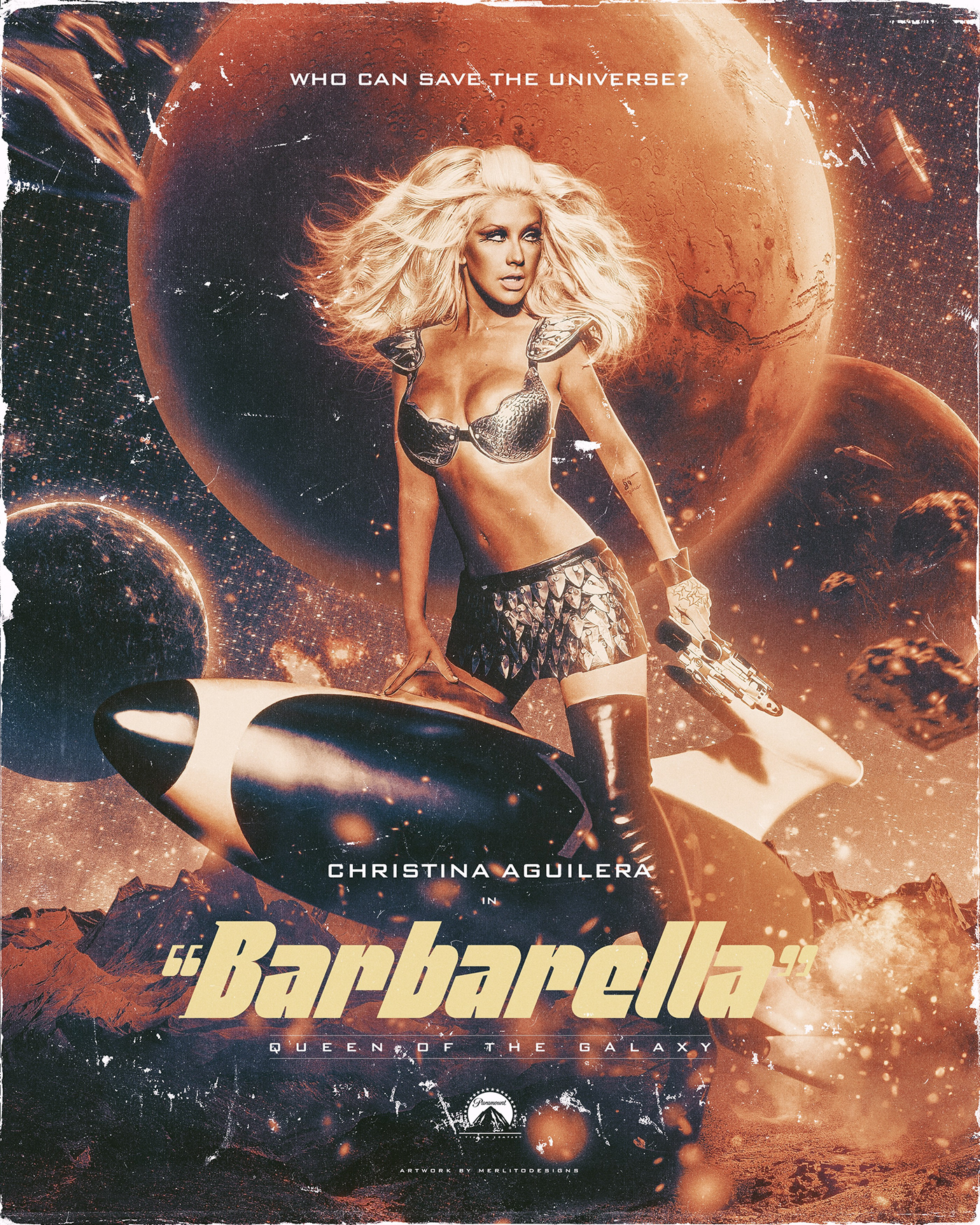 1960s barbarella Christina Aguilera movie poster Movies Photo Manipulation  poster sci-fi Space  xtina